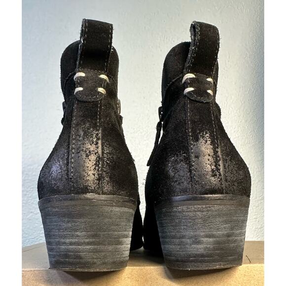 Vince Camuto Black Suede Leather Booties with Zipper Details - Size 10M - Boots - Picture 8 of 9